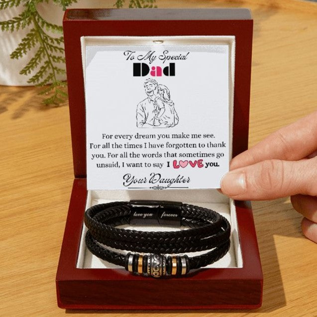 Dad - Daughter - For all the times - Men's "Love You Forever" Bracelet