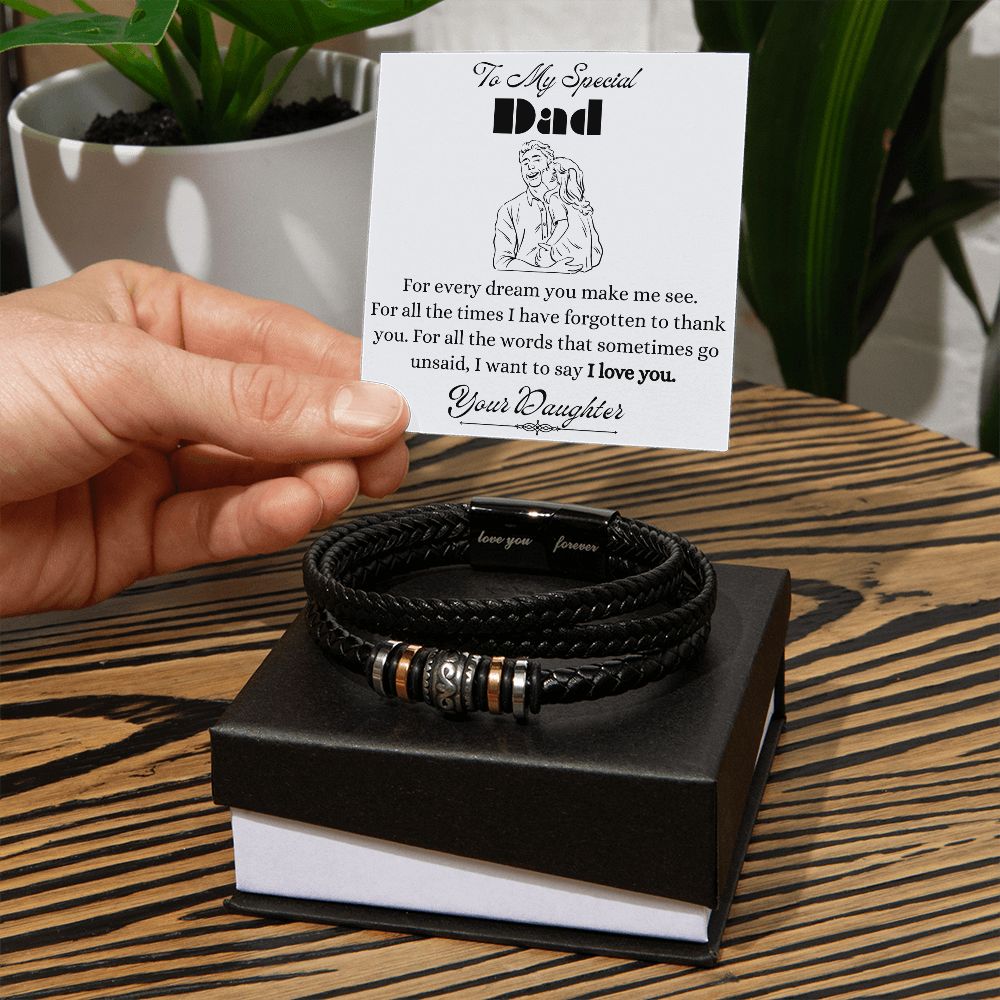 Dad-Daughter - For all the times - Men's "Love You Forever" Bracelet